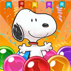 Взломанная Bubble Shooter - Snoopy POP! (Бабл шутер)  [МОД Menu] - полная версия apk на Андроид