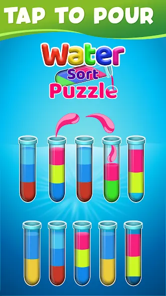 Water Sort Color Sorting games (Вотер Сорт Колор Сортинг гейм)  [МОД Много денег] Screenshot 5