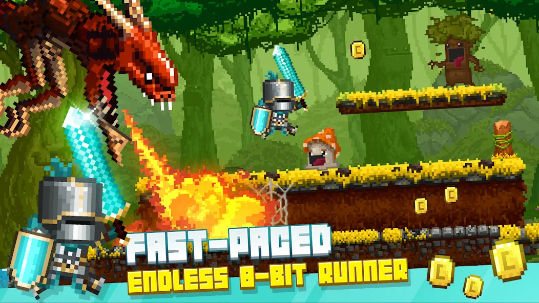 Bit Heroes Runner: Pixel Blitz (Бит Хероес Раннер)  [МОД Много денег] Screenshot 1