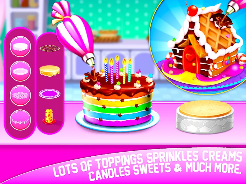 Cake Maker Sweet Bakery Games  [МОД Меню] Screenshot 1