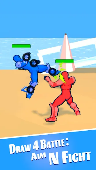 Draw 4 Battle: Aim N Fight (Драв 4 Баттл)  [МОД Unlimited Money] Screenshot 1