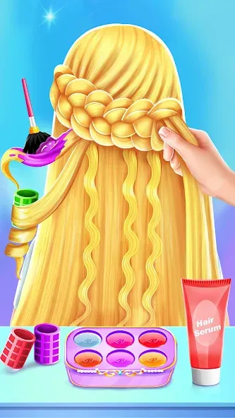 Braided Hair Salon Girls Games  [МОД Unlimited Money] Screenshot 2