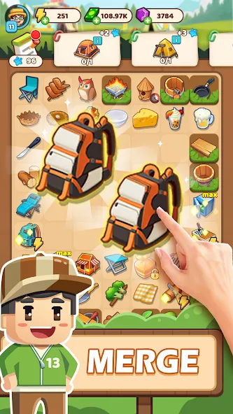 Campsite Craze: Puzzle Merge (Кемпинговая Лихорадка)  [МОД Unlimited Money] Screenshot 2