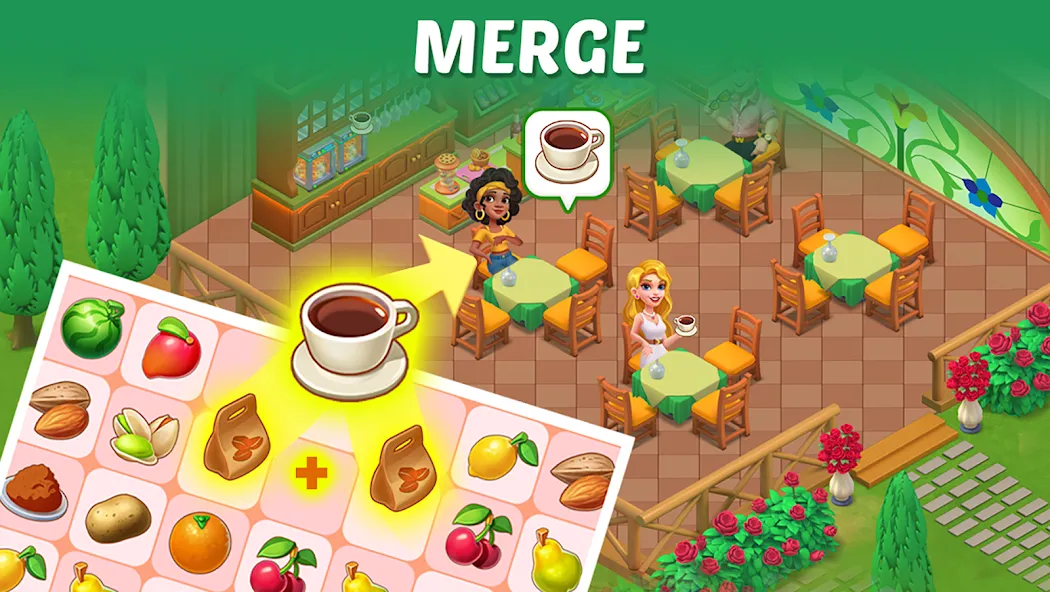 Merge Cooking:Theme Restaurant  [МОД Unlocked] Screenshot 3