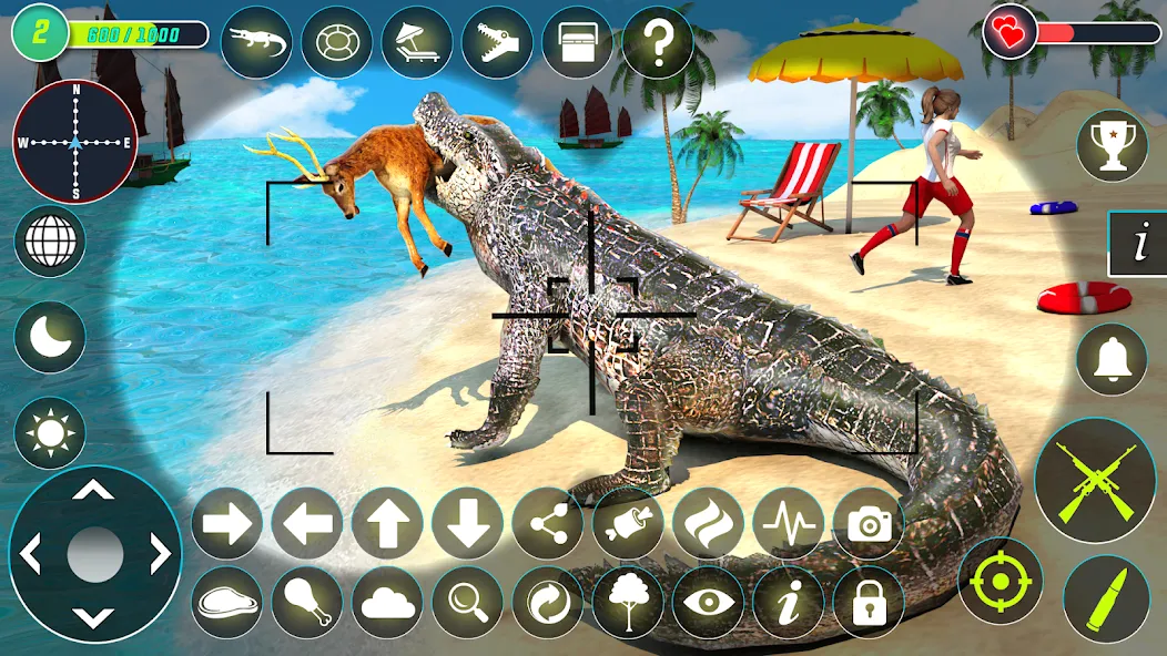 Crocodile Hunting Animal Games (Крокодил Охота Игры с животными)  [МОД Бесконечные монеты] Screenshot 1