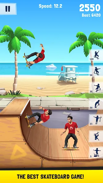 Flip Skater (Флип скейтер)  [МОД Бесконечные монеты] Screenshot 1