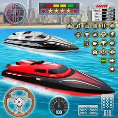 Скачать взломанную Speed Boat Racing: Boat games  [МОД Бесконечные монеты] - стабильная версия apk на Андроид