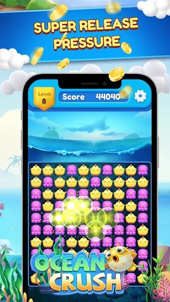 Ocean Crush-Matching Games (Оушен Краш)  [МОД Mega Pack] Screenshot 5