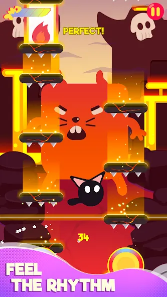 Cringe the Cat - Music Game  [МОД Бесконечные монеты] Screenshot 2