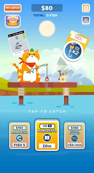 Idle Furry Fishing!  [МОД Unlocked] Screenshot 1