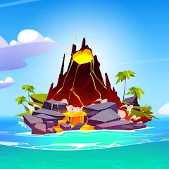 Взломанная Volcano Island - Sim Game (Вулканический остров)  [МОД Unlocked] - полная версия apk на Андроид