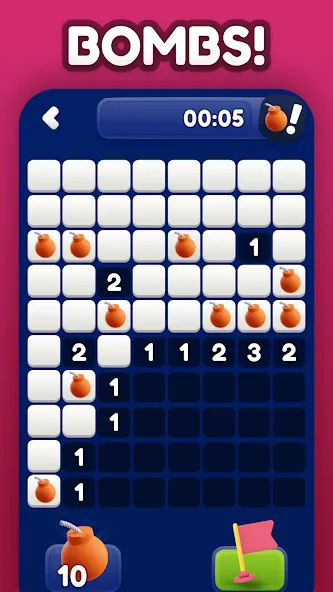 Minesweeper Bomb Mines Game (Майнсвипер разблокирует уровни Марка)  [МОД Меню] Screenshot 3