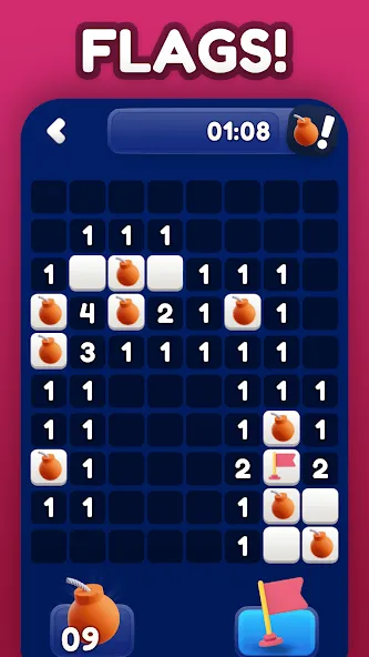 Minesweeper Bomb Mines Game (Майнсвипер разблокирует уровни Марка)  [МОД Меню] Screenshot 4