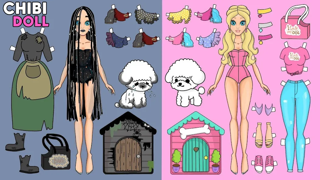 Chibi Dolls Dress Up Games (Чиби Куклы Игра в Одевание)  [МОД Mega Pack] Screenshot 1