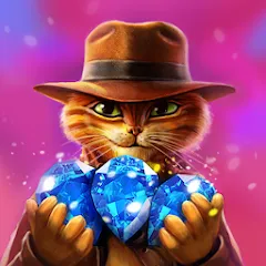 Взломанная Indy Cat: Match 3 Adventure  [МОД Много денег] - полная версия apk на Андроид