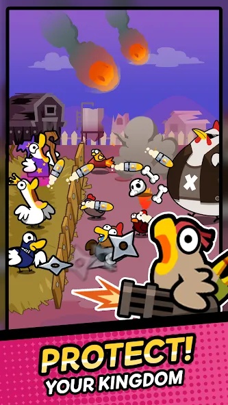 Duck vs Chicken : Idle Defense (Дак против Чикен)  [МОД Unlocked] Screenshot 1