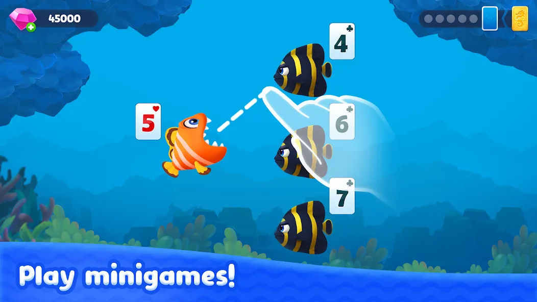 Fishdom Solitaire (Фишдом Солитер)  [МОД Много денег] Screenshot 1