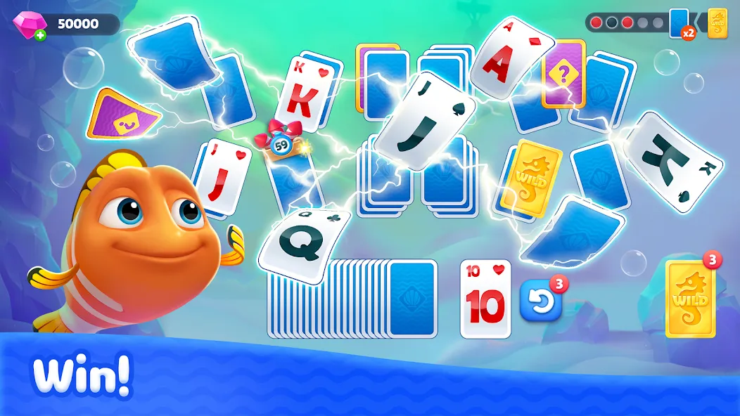 Fishdom Solitaire (Фишдом Солитер)  [МОД Много денег] Screenshot 3