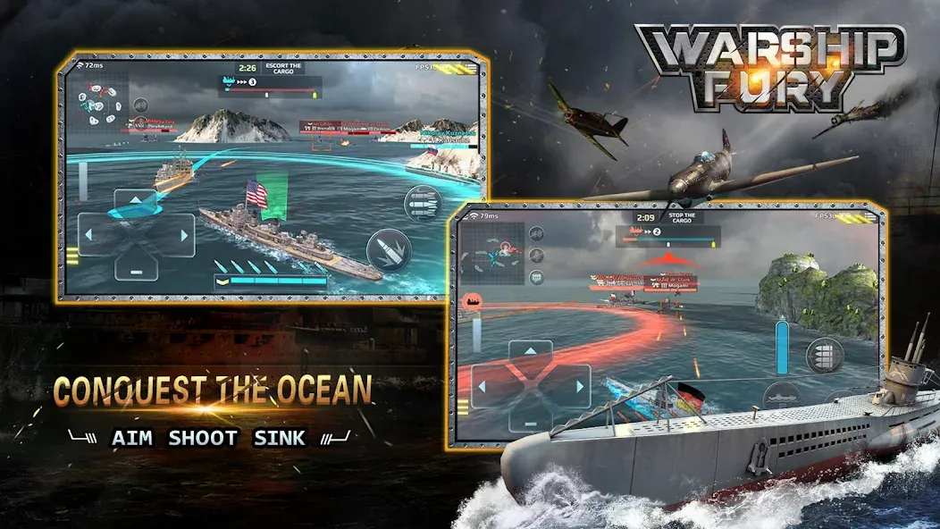 Warship Fury  [МОД Много монет] Screenshot 3