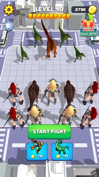 Dinosaur Monster Fight Battle (Бамбам Монстр Против 100 Дверей)  [МОД Много монет] Screenshot 1