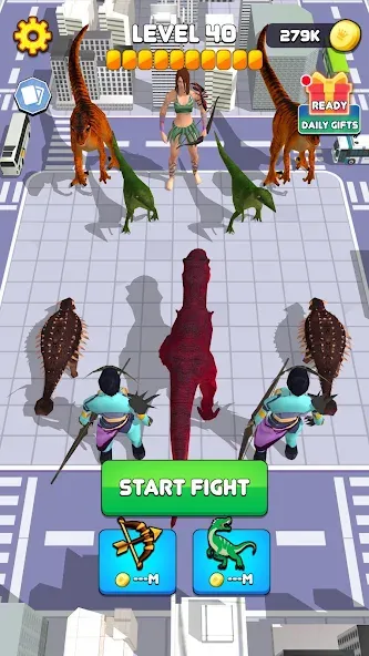 Dinosaur Monster Fight Battle (Бамбам Монстр Против 100 Дверей)  [МОД Много монет] Screenshot 2