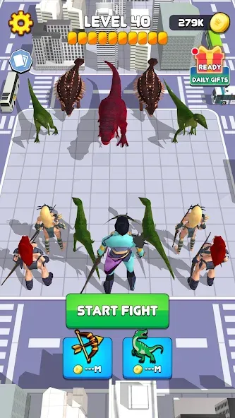 Dinosaur Monster Fight Battle (Бамбам Монстр Против 100 Дверей)  [МОД Много монет] Screenshot 3