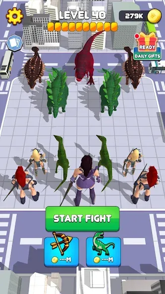 Dinosaur Monster Fight Battle (Бамбам Монстр Против 100 Дверей)  [МОД Много монет] Screenshot 4