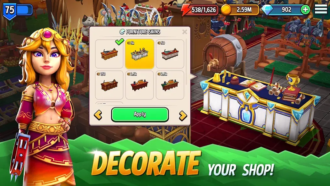 Shop Titans: RPG Idle Tycoon (Шоп Тайтанс)  [МОД Меню] Screenshot 3