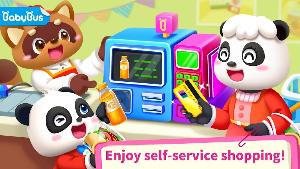 Baby Panda's Supermarket  [МОД Бесконечные монеты] Screenshot 1