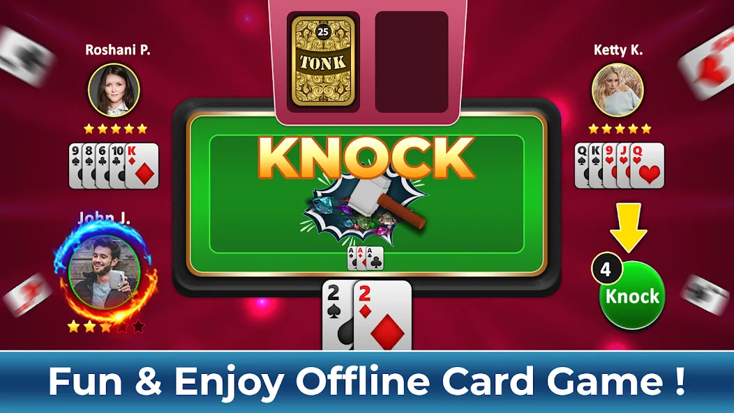 Tonk Rummy Card Game (Тонк Рамми карточная игра)  [МОД Бесконечные деньги] Screenshot 5