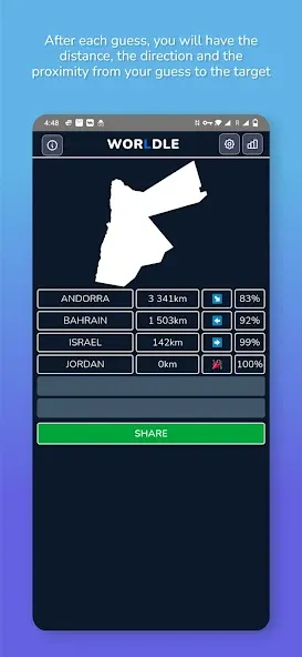 Worldle - Guess the Country (Ворлдле)  [МОД Бесконечные монеты] Screenshot 4