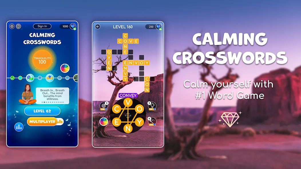 Calming Crosswords Word Puzzle  [МОД Unlocked] Screenshot 1