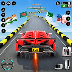 Скачать взлом GT Car Stunt : Ramp Car Stunts (ДжиТи Кар Стант)  [МОД Mega Pack] - полная версия apk на Андроид