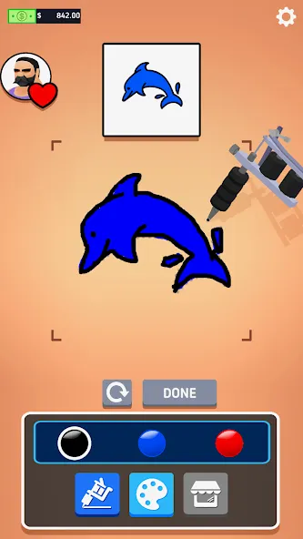 Ink Inc. - Tattoo Drawing  [МОД Бесконечные монеты] Screenshot 2