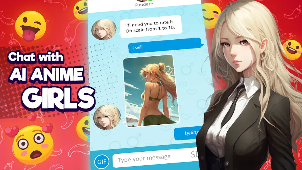 Anime Girlfriend - AI Chat (Аниме Грлфренд)  [МОД Mega Pack] Screenshot 1