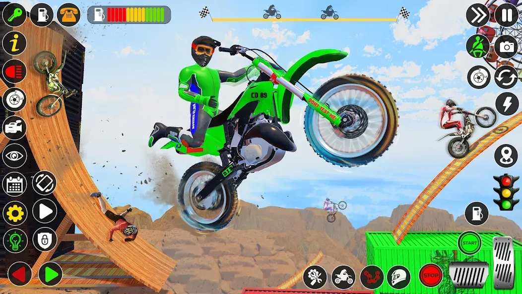 Bike Stunt Games Stunt Bike 3D (Байк стант рэмп игра Байк Джамп)  [МОД Бесконечные деньги] Screenshot 3