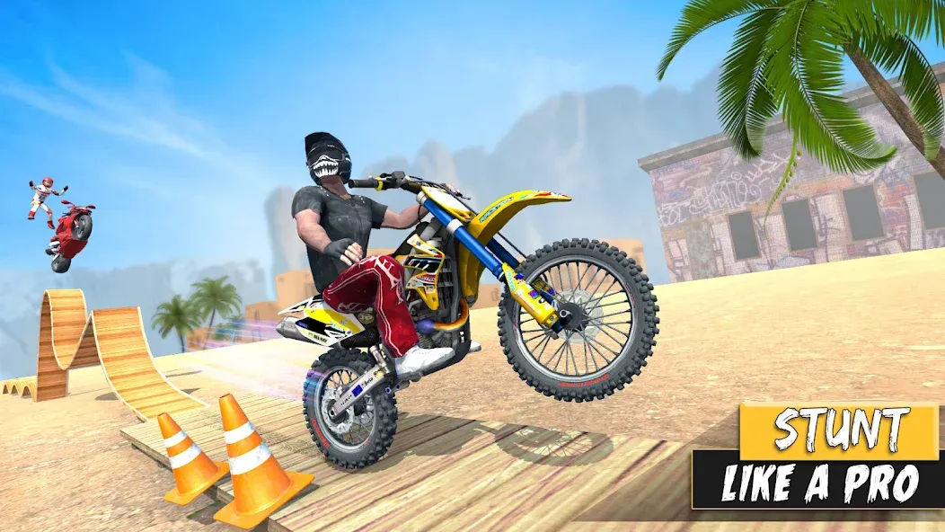 Bike Stunt Games Stunt Bike 3D (Байк стант рэмп игра Байк Джамп)  [МОД Бесконечные деньги] Screenshot 4