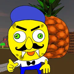 Скачать взломанную Neighbor Sponge. Scary Secret  [МОД Бесконечные монеты] - стабильная версия apk на Андроид