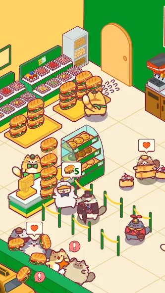 Cat Snack Bar: Cute Food Games (Кэт Снэк Бар)  [МОД Бесконечные монеты] Screenshot 2