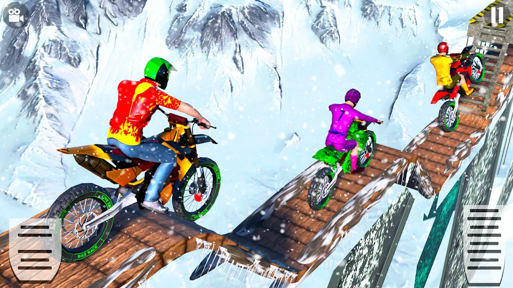 Snow Tricky Bike Stunt Race 3D  [МОД Много монет] Screenshot 4