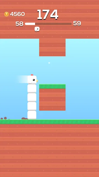 Square Bird - Flappy Chicken (Сквер Брд)  [МОД Бесконечные монеты] Screenshot 1