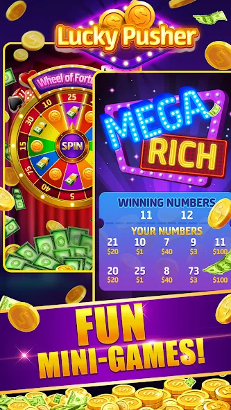 Lucky Cash Pusher Coin Games (Лаки Кэш Пушер Коин Геймс)  [МОД Меню] Screenshot 4