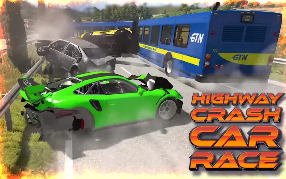 Highway Crash Car Race  [МОД Много денег] Screenshot 3