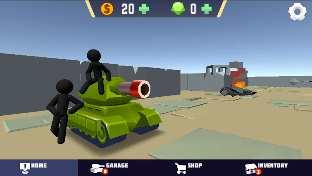 Stickman Tank Battle (Стикмен Танк Баттл)  [МОД Бесконечные деньги] Screenshot 1