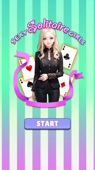 Sexy solitaire girls: ani card (Сэкси солитер девушки)  [МОД Бесконечные монеты] Screenshot 1