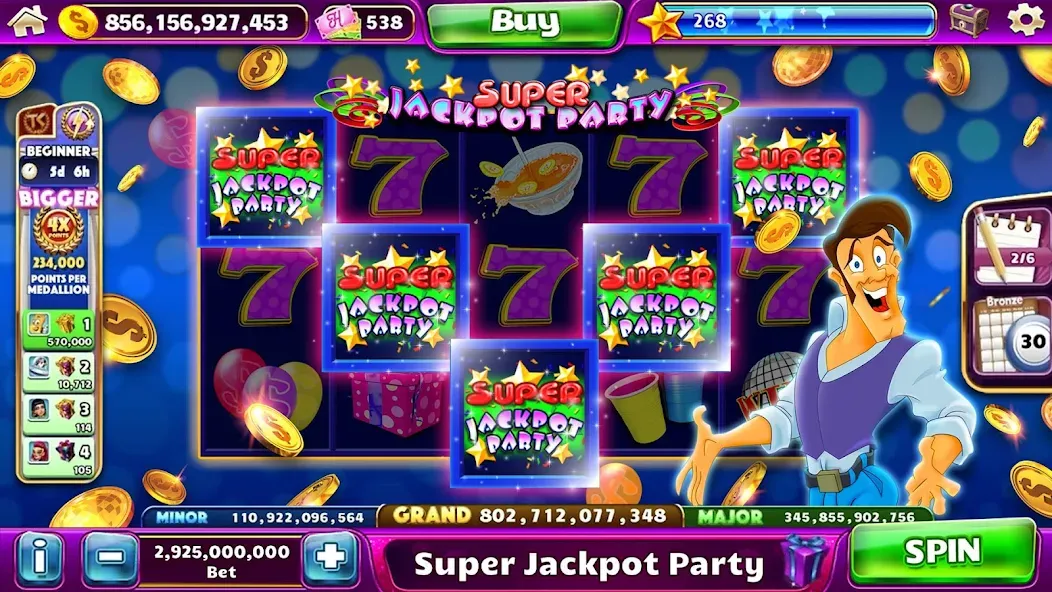 Jackpot Party Casino Slots (Джекпот Пати)  [МОД Много денег] Screenshot 4