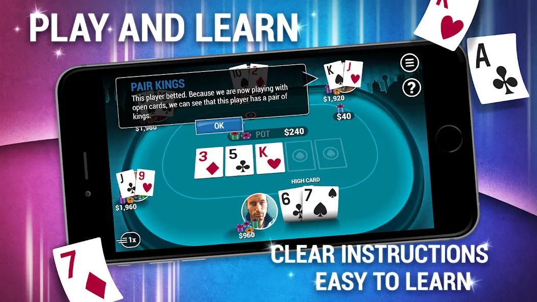 Learn How To Play Texas Poker  [МОД Menu] Screenshot 3