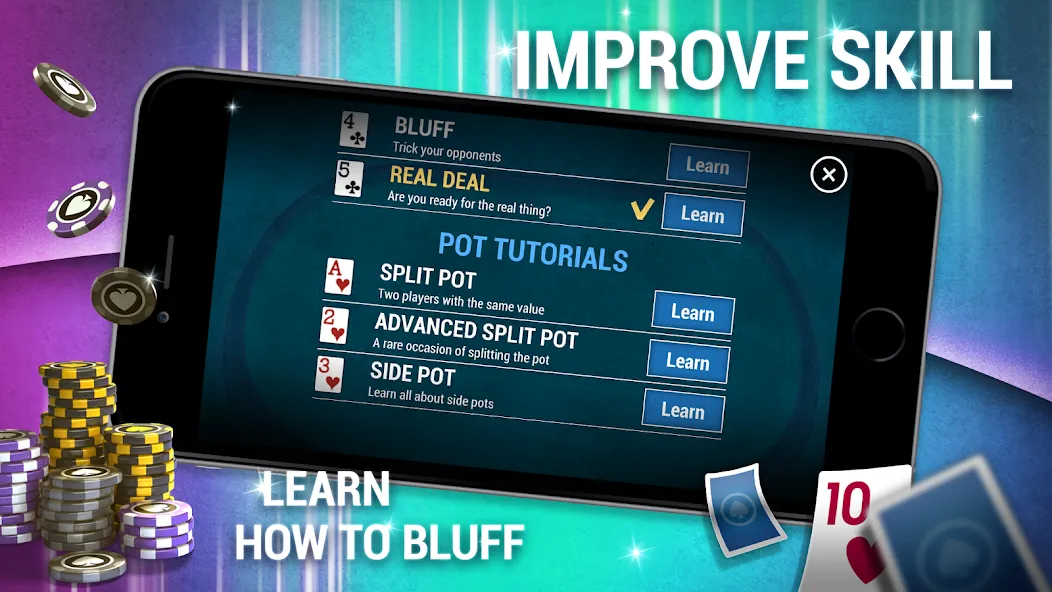 Learn How To Play Texas Poker  [МОД Menu] Screenshot 4