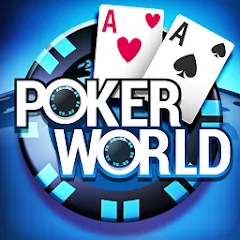 Взлом Poker World, Offline TX Holdem (Покер Ворлд)  [МОД Много денег] - стабильная версия apk на Андроид