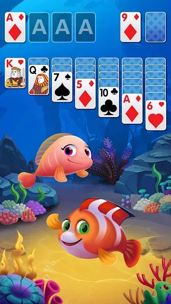 Solitaire Fish Klondike Card (Солитер Карточная игра Клондайк Фиш)  [МОД Все открыто] Screenshot 1